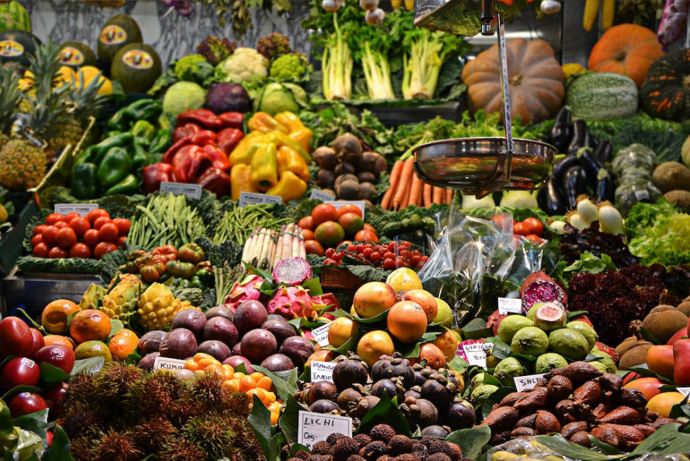 world of vegetables on display