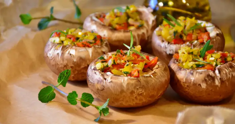 plant based stuffed mushrooms