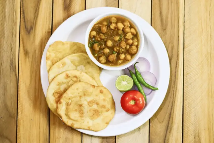 naturally gluten free flatbread with chickpea curry 